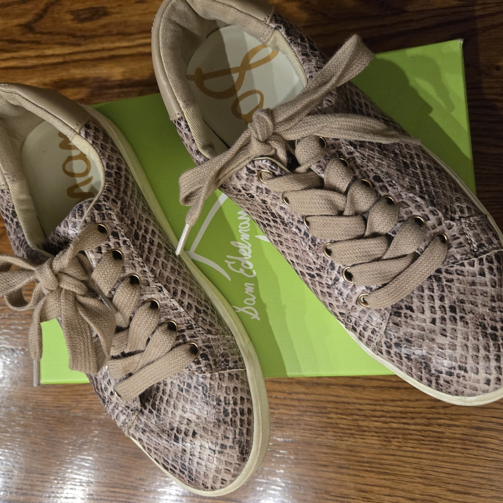 Sam Edelman Women's Snake Print Sneakers - Brown